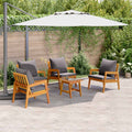 Bistrogarnitur mit Kissen 5 pcs Braun Massivholz Akazie