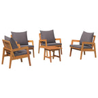 Bistrogarnitur mit Kissen 5 pcs Braun Massivholz Akazie