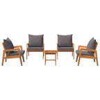 Bistrogarnitur mit Kissen 5 pcs Braun Massivholz Akazie