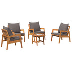 Bistrogarnitur mit Kissen 5 pcs Braun Massivholz Akazie