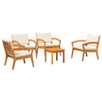 Bistrogarnitur mit Kissen 5 pcs Braun Polyester