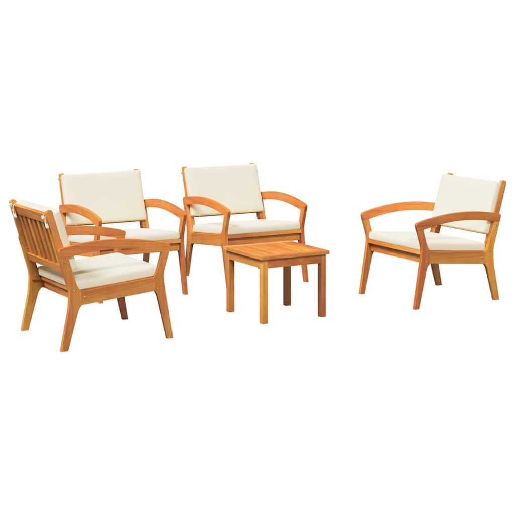 Bistrogarnitur mit Kissen 5 pcs Braun Polyester
