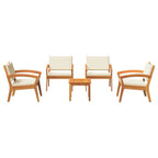 Bistrogarnitur mit Kissen 5 pcs Braun Polyester