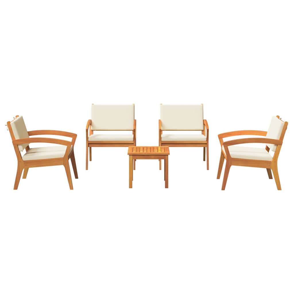 Bistrogarnitur mit Kissen 5 pcs Braun Polyester