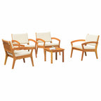 Bistrogarnitur mit Kissen 5 pcs Braun Polyester