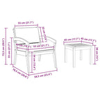 Bistrogarnitur mit Kissen 5 pcs Braun Polyester