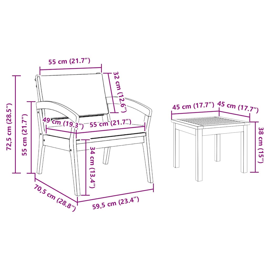 Bistrogarnitur mit Kissen 5 pcs Braun Polyester
