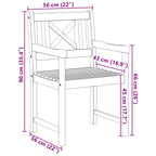 Bank Outdoor 4 pcs Natur 56 x 55,5 x 90 cm Massivholz Akazie