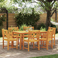 Bank Outdoor 6 pcs Natur 56 x 55,5 x 90 cm Massivholz Akazie