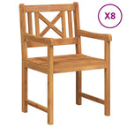 Bank Outdoor 8 pcs Natur 56 x 55,5 x 90 cm Massivholz Akazie