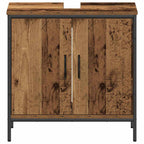 Badezimmermöbel-Set mit Regal mit Tür 2 pcs Braun Holzwerkstoff