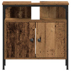 Badezimmermöbel-Set mit Regal mit Tür 2 pcs Braun Holzwerkstoff