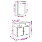 Badezimmermöbel-Set mit Regal mit Tür 2 pcs Braun Holzwerkstoff