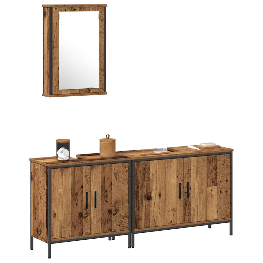 Badezimmer Waschbeckenmöbel mit Regal 3 pcs Braun Holzwerkstoff