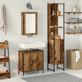 Badezimmermöbel-Set mit Regal mit Tür 3 pcs Braun Holzwerkstoff