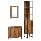 Badezimmermöbel-Set mit Regal mit Tür 3 pcs Braun Holzwerkstoff