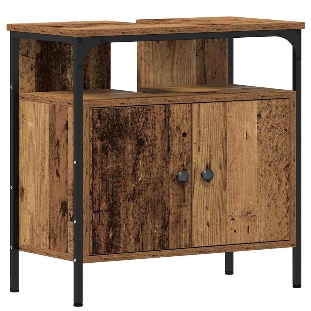Badezimmermöbel Set mit Regal 3 pcs Altholz Holzwerkstoff