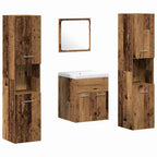 Badezimmermöbel-Set mit Regal 4 pcs Altholz Holzwerkstoff