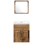 Badezimmermöbel-Set mit Regal 4 pcs Altholz Holzwerkstoff