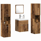 Badezimmermöbel-Set mit Regal 4 pcs Altholz Holzwerkstoff