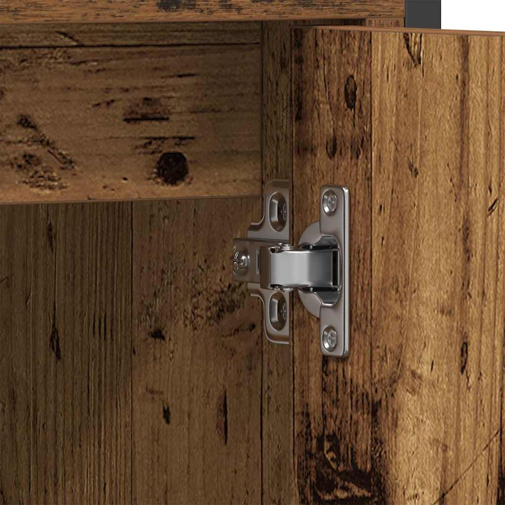 Badezimmermöbel-Set mit Regal mit Tür 3 pcs Braun Holzwerkstoff
