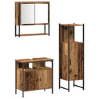 Badezimmermöbel-Set mit Regal mit Tür 3 pcs Braun Holzwerkstoff
