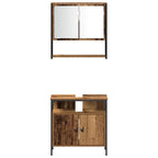 Badezimmermöbel-Set mit Regal mit Tür 3 pcs Braun Holzwerkstoff