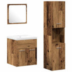Badezimmermöbel-Set mit Schubladen 4 pcs Altholz Holzwerkstoff
