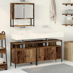 Badezimmermöbel-Set mit Regal mit Tür 3 pcs Braun Holzwerkstoff