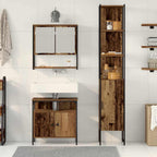 Badezimmermöbel-Set mit Regal 3 pcs Altholz Holzwerkstoff