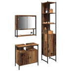 Badezimmermöbel-Set mit Regal 3 pcs Altholz Holzwerkstoff