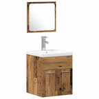 Badezimmermöbel-Set mit Regal 4 pcs Altholz Holzwerkstoff