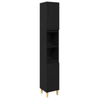 Badezimmermöbel-Set mit Speicher 3 pcs Schwarz Holzwerkstoff