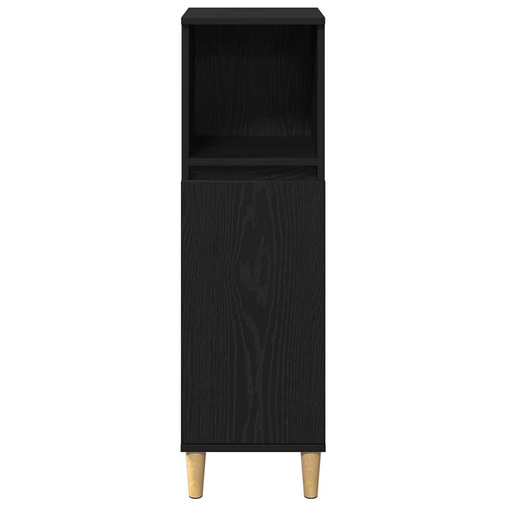 Badezimmermöbel-Set mit Speicher 3 pcs Schwarz Holzwerkstoff