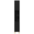 Badezimmermöbel-Set mit Speicher 3 pcs Schwarz Holzwerkstoff