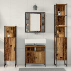 Badezimmermöbel-Set mit Regal 4 pcs Altholz Holzwerkstoff