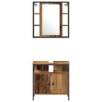 Badezimmermöbel-Set mit Regal 4 pcs Altholz Holzwerkstoff