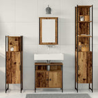 Badezimmermöbel Set mit Regal 4 pcs Altholz Holzwerkstoff