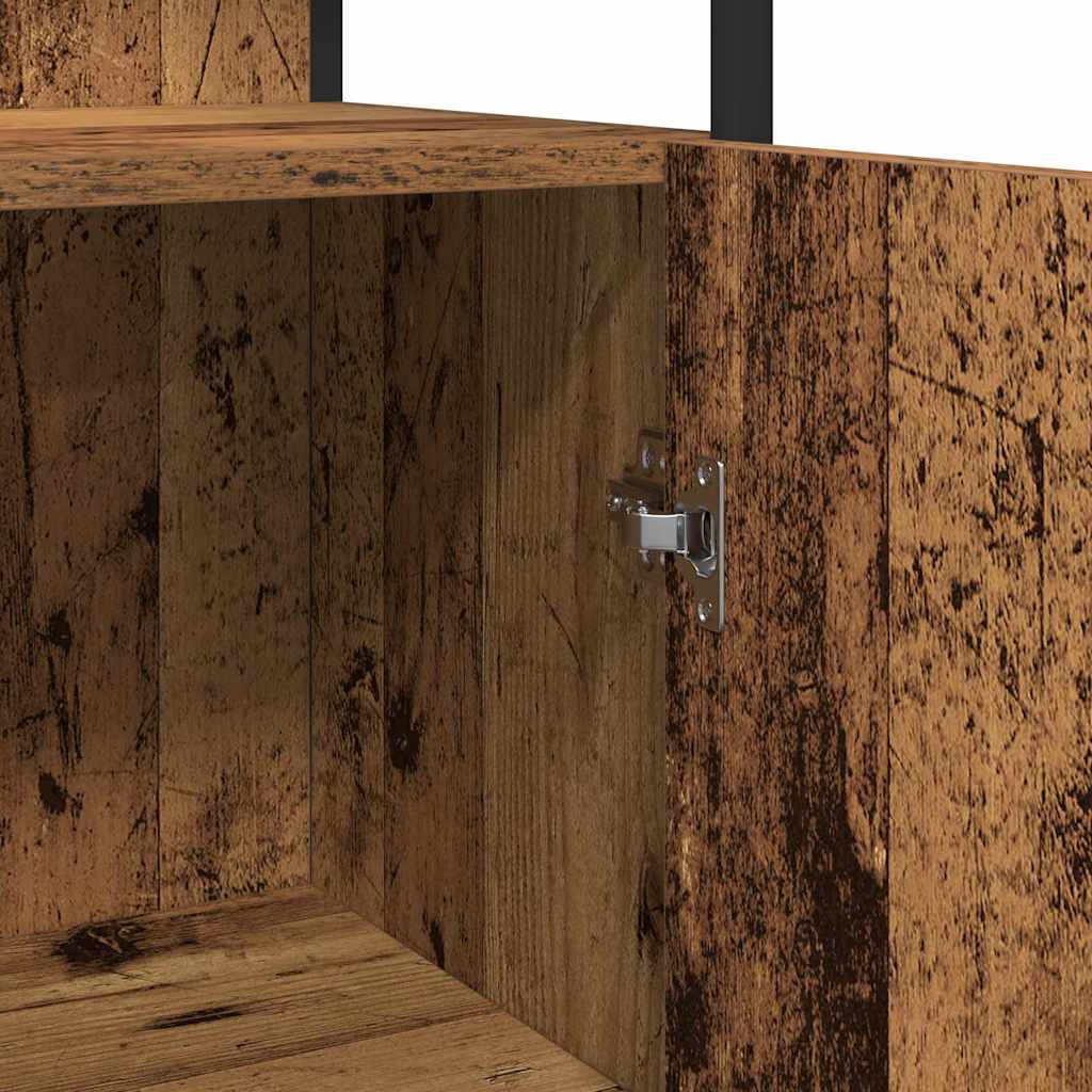 Badezimmermöbel-Set mit Regal mit Tür 4 pcs Braun Holzwerkstoff