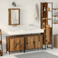 Badezimmermöbel-Set mit Regal mit Tür 4 pcs Braun Holzwerkstoff