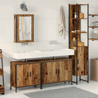 Badezimmermöbel-Set mit Regal mit Tür 4 pcs Braun Holzwerkstoff