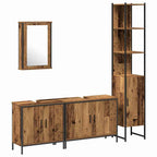 Badezimmermöbel-Set mit Regal mit Tür 4 pcs Braun Holzwerkstoff