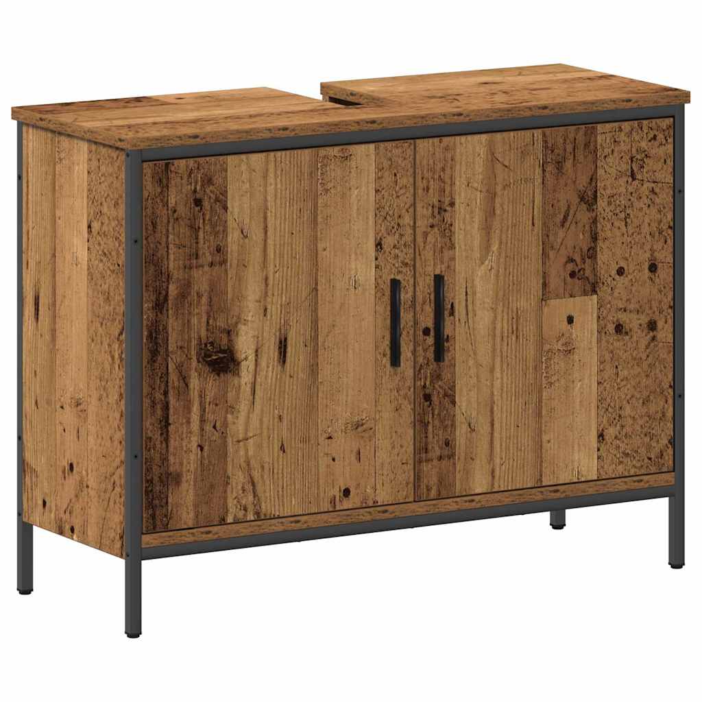 Badezimmermöbel-Set mit Regal mit Tür 4 pcs Braun Holzwerkstoff