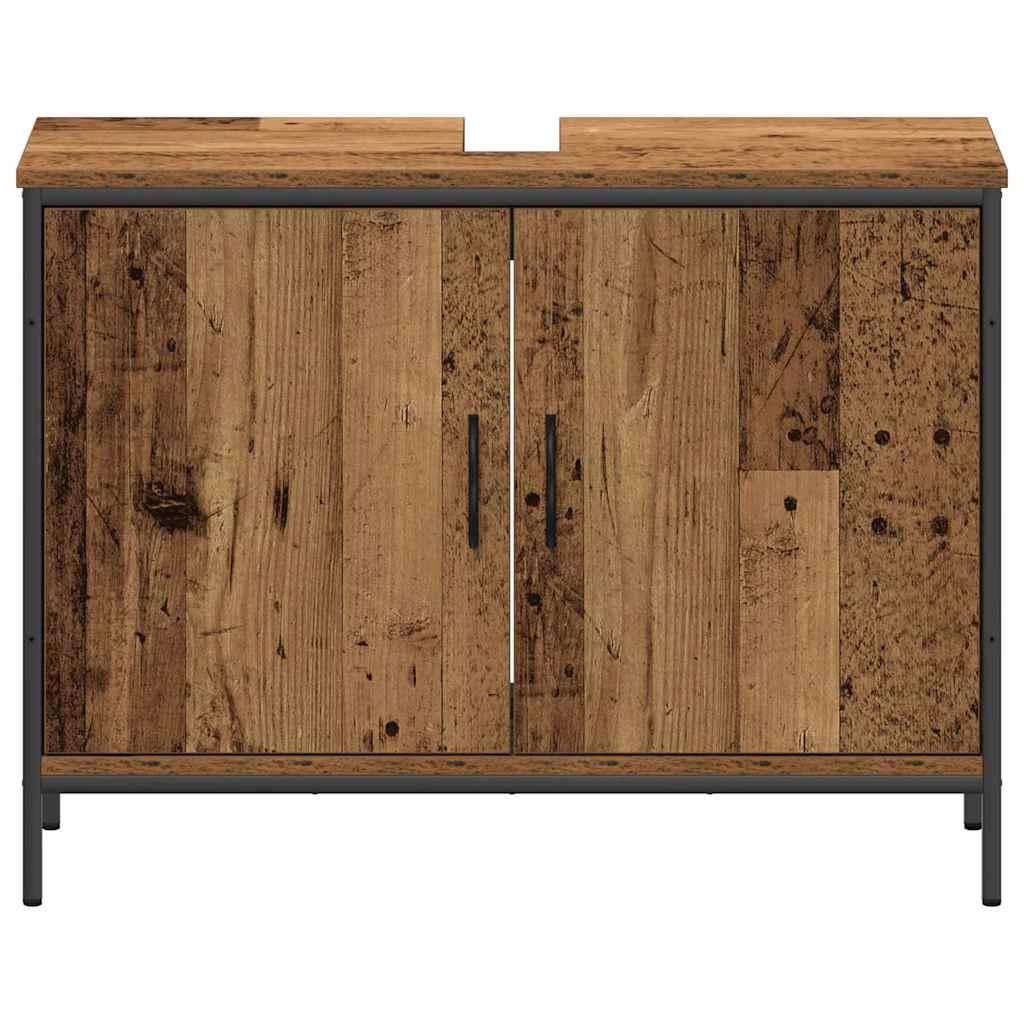 Badezimmermöbel-Set mit Regal mit Tür 4 pcs Braun Holzwerkstoff