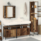 Badezimmermöbel-Set mit Regal 4 pcs Altholz Holzwerkstoff
