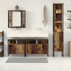 Badezimmermöbel-Set mit Regal 4 pcs Altholz Holzwerkstoff