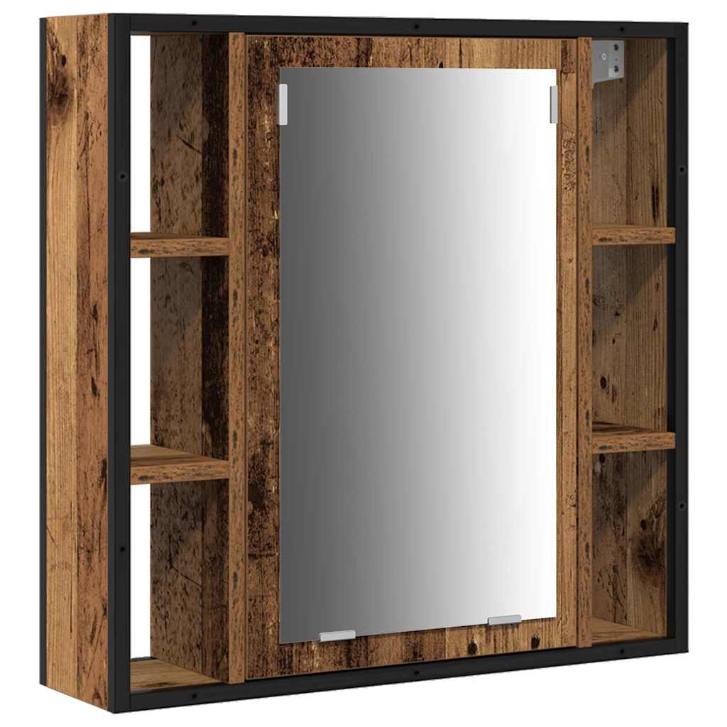 Badezimmermöbel-Set mit Regal 4 pcs Altholz Holzwerkstoff