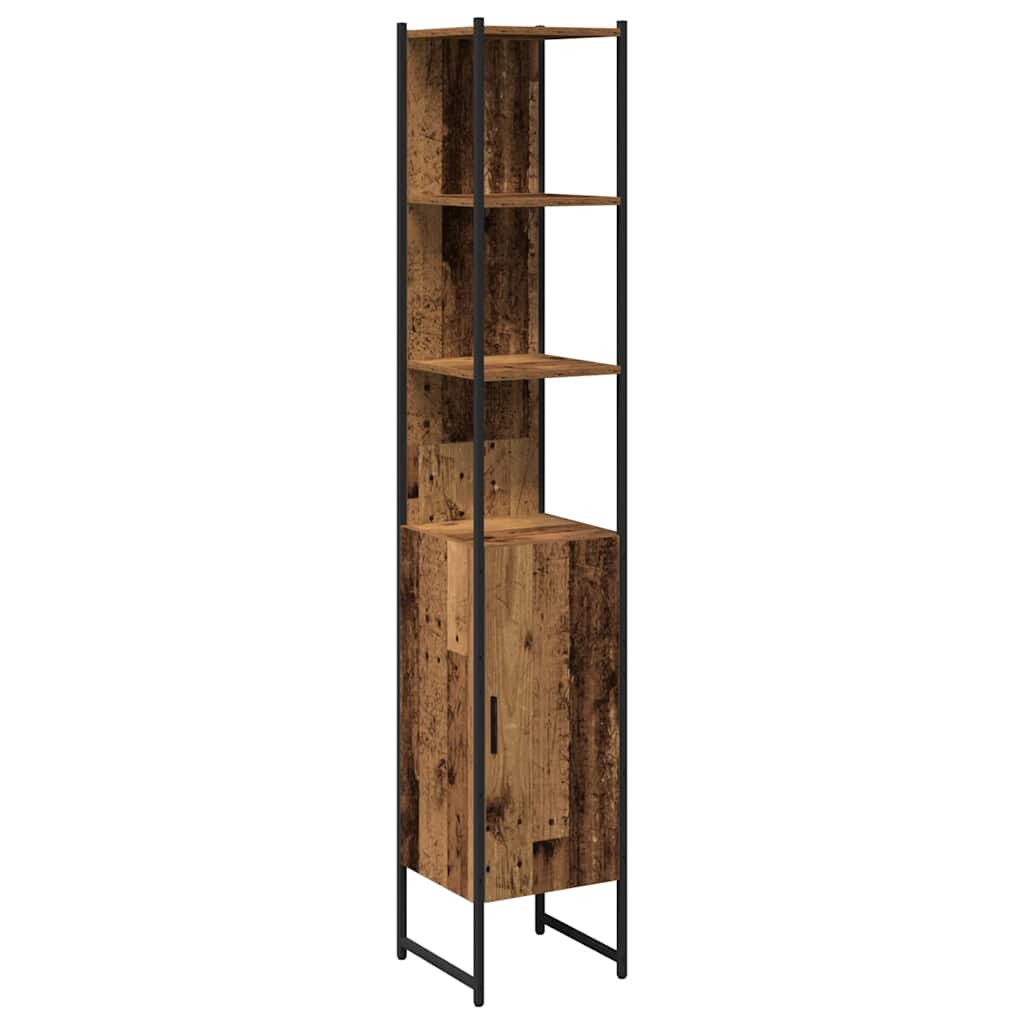 Badezimmermöbel-Set mit Regal 4 pcs Altholz Holzwerkstoff