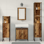 Badezimmermöbel-Set mit Regal mit Tür 4 pcs Braun Holzwerkstoff
