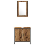 Badezimmermöbel-Set mit Regal mit Tür 4 pcs Braun Holzwerkstoff